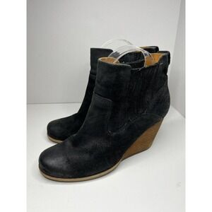 Kork Ease 7 Sherrill Cinca Bootie Distressed Black Suede Heeled Boot Casual